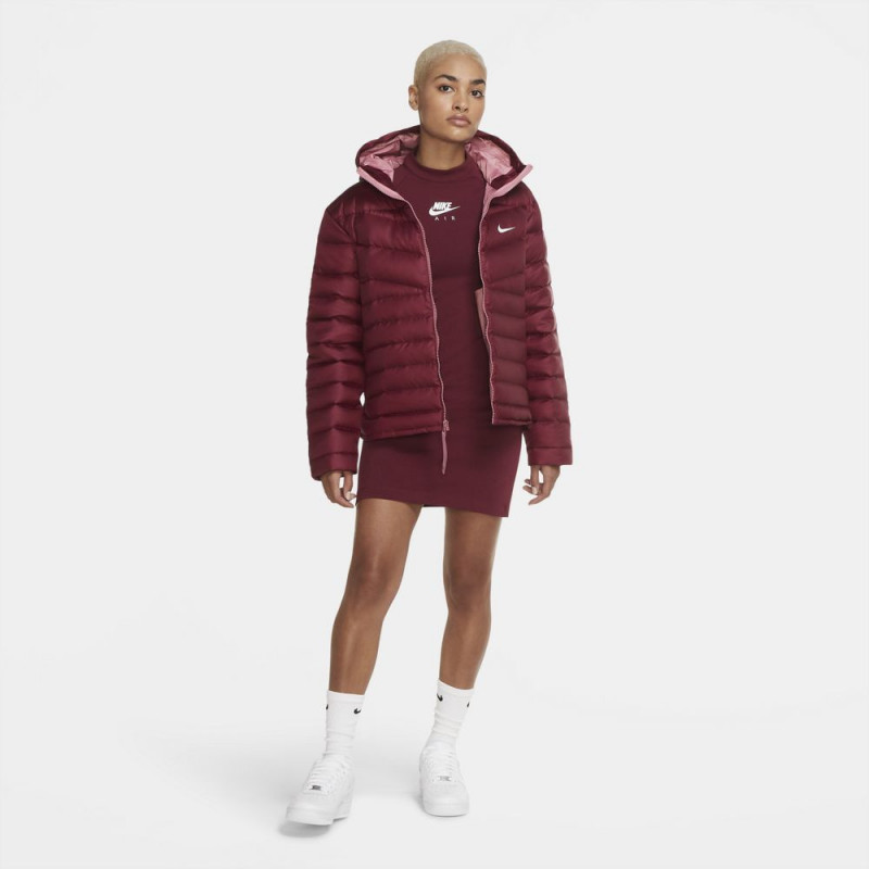 Nike Sportswear Windrunner Women's Down Jacket - Dark Beetroot/Desert Berry/White