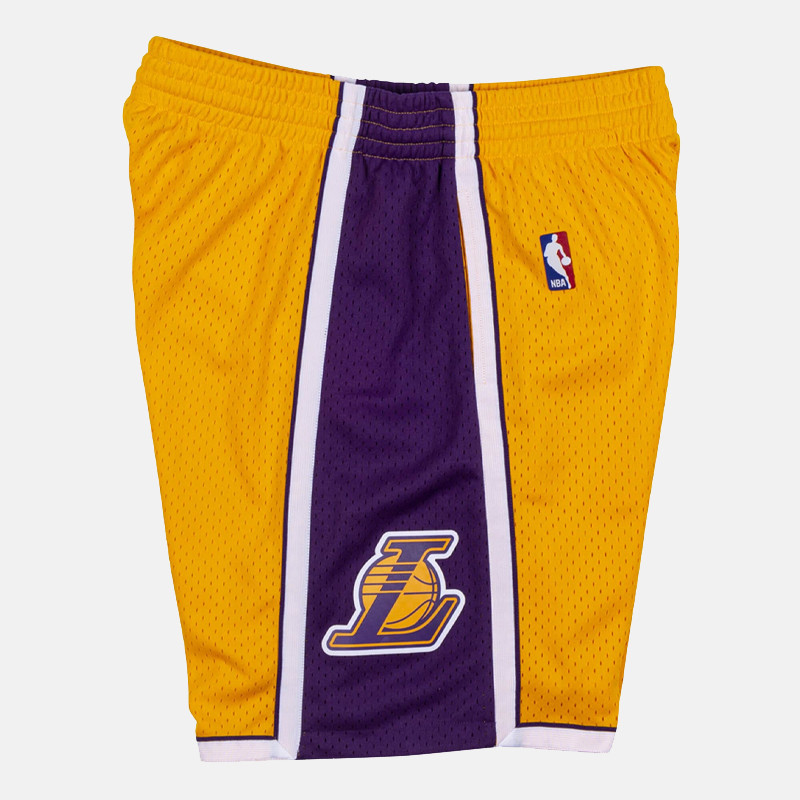 MTICHELL & NESS Short de basketball vintage pour homme Swingman Los Angeles Lakers 2009-10 - Jaune/Violet