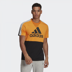 ADIDAS T-shirt manches courtes pour homme Colorblock - Orange intense/Noir