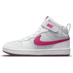 NIKE Chaussures pour enfant (28-35) Court Borough Mid 2 - Pure Platinum/Pink Prime-White-Sangria