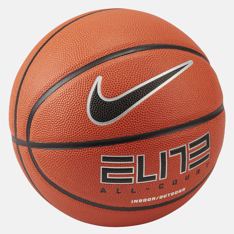 Nike Elite All-Court Indoor/Outdoor Basketball (Size 7) - Amber/Black/Metallic Silver
