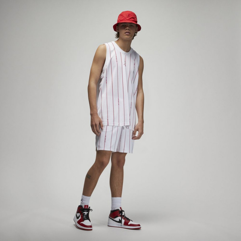 JORDAN Essentials Men's Printed Shorts - White/Gym Red/Gym Red