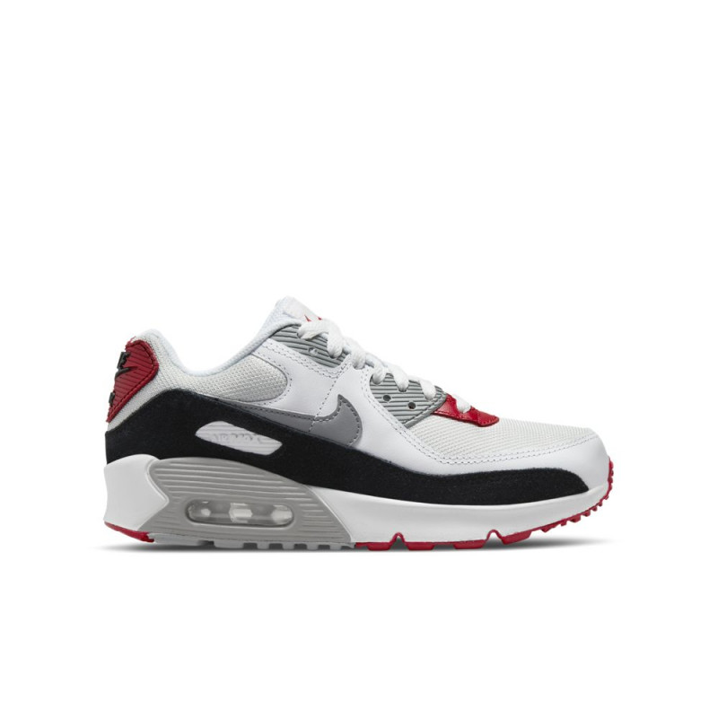 Nike Air Max 90 LTR Kids' Shoe (36-40) - Photon Dust/Particle Grey-Varsity Red