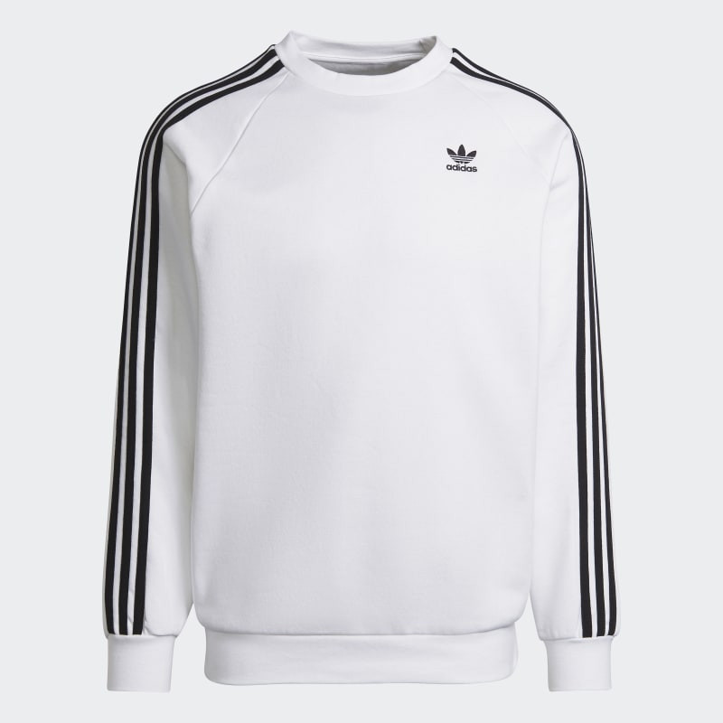 adidas originals Adicolor 3D Trefoil 3-Stripes Crew Sweatshirt for Men - White