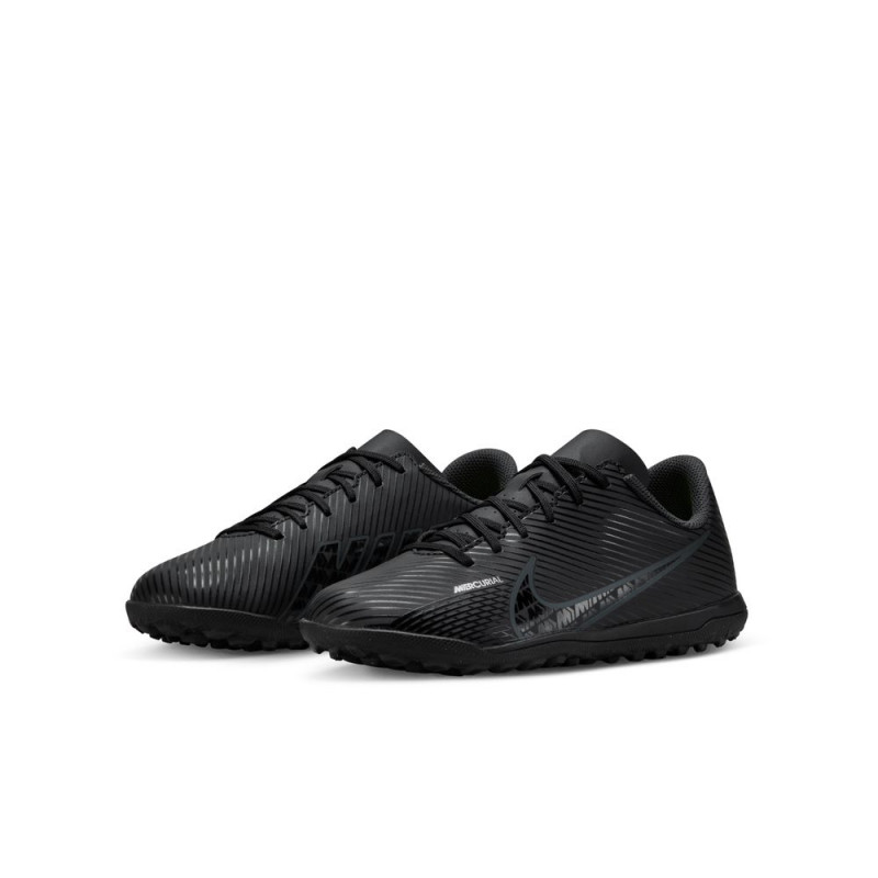 Nike Mercurial Vapor 15 Club TF Children's Football Cleats (32-38.5) - Black/Dk Smoke Grey-Summit White-Volt