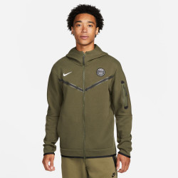 DN3086-325 - Veste à capuche zippée Nike Paris Saint-Germain Tech Fleece Windrunner - Cargo Khaki/White