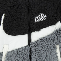 86J734-023 - Veste Nike Sherpa pour enfant de 3 à 8 ans - Noir/Gris/Blanc