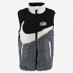 86J829-023 - Kids' Sherpa Sleeveless Jacket (2-7 years) Nike Sportswear - Black/Grey/White