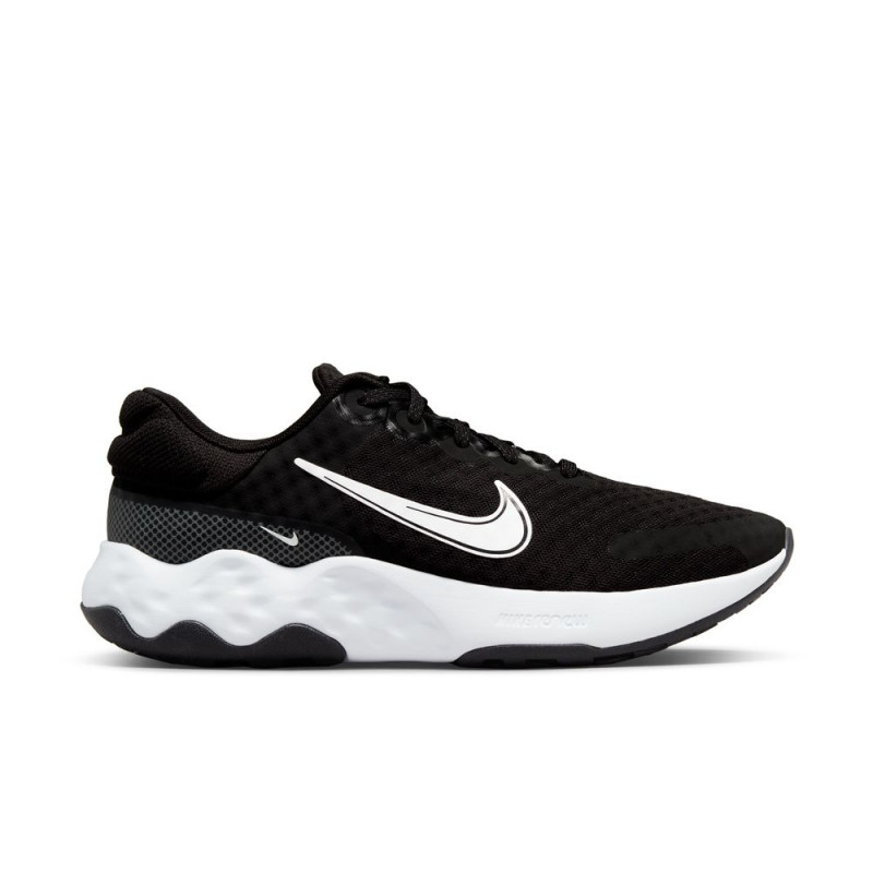 Nike Renew Ride 3 Women's Road Running Shoes - Black/White-Dk Smoke Grey-Smoke Gray