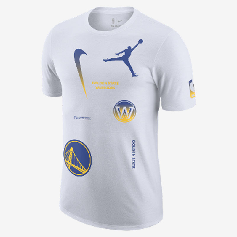 T-shirt NBA pour homme Jordan Golden State Warriors Courtside Statement Edition - Blanc