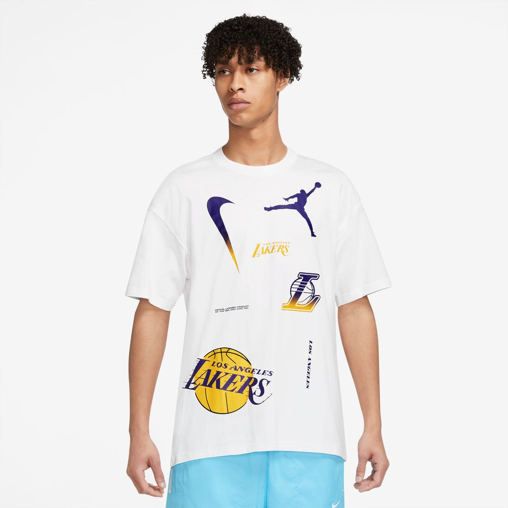 T-shirt NBA pour homme Jordan Los Angeles Lakers Courtside Statement Edition - Blanc