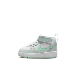 CD7784-011 - Nike Court Borough Mid 2 Baby Trainers - Pure Platinum/Mint Foam-White
