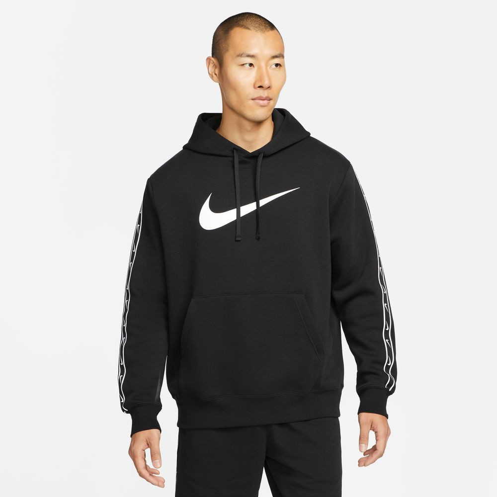 Sweat à capuche en molleton pour homme Nike Sportswear Repeat - Noir/Blanc