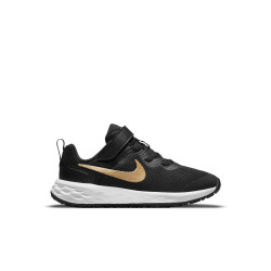 DD1095-002 - Nike Revolution 6 toddler shoes - Black/Metallic Gold-White