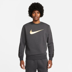 Nike Sportswear Repeat men's Sweatshirt - Dark Smoke Grey/Metallic Gold - DX2029-070