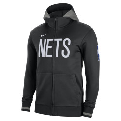 DN7790-010 - Nike Brooklyn Nets Showtime Hooded Jacket - Black/Dark Steel Grey/Black/White