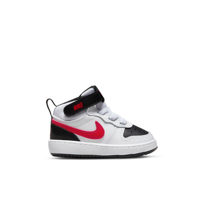 Nike Court Borough Mid 2 Infant/Toddler Shoes - White/University Red-Black