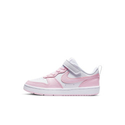 DQ0473-100 - Baskets enfant Nike Court Borough Low 2 - White/Pink Foam
