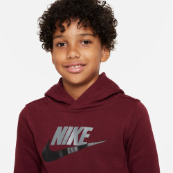 CJ7861-639 - Nike Sportswear Club Fleece children's hooded sweatshirt - Dark Beetroot/Smoke Grey/Black