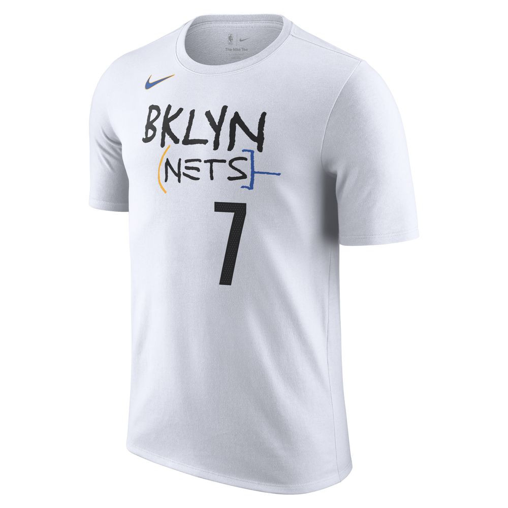 T-shirt NBA pour homme Nike Brooklyn Nets City Edition - Blanc/Durant Kévin