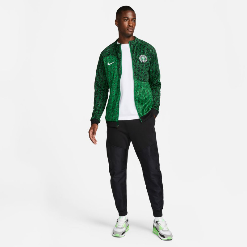 Nike Nigeria Academy Pro Men's Knit Football Jacket - Fir Green/Black/White