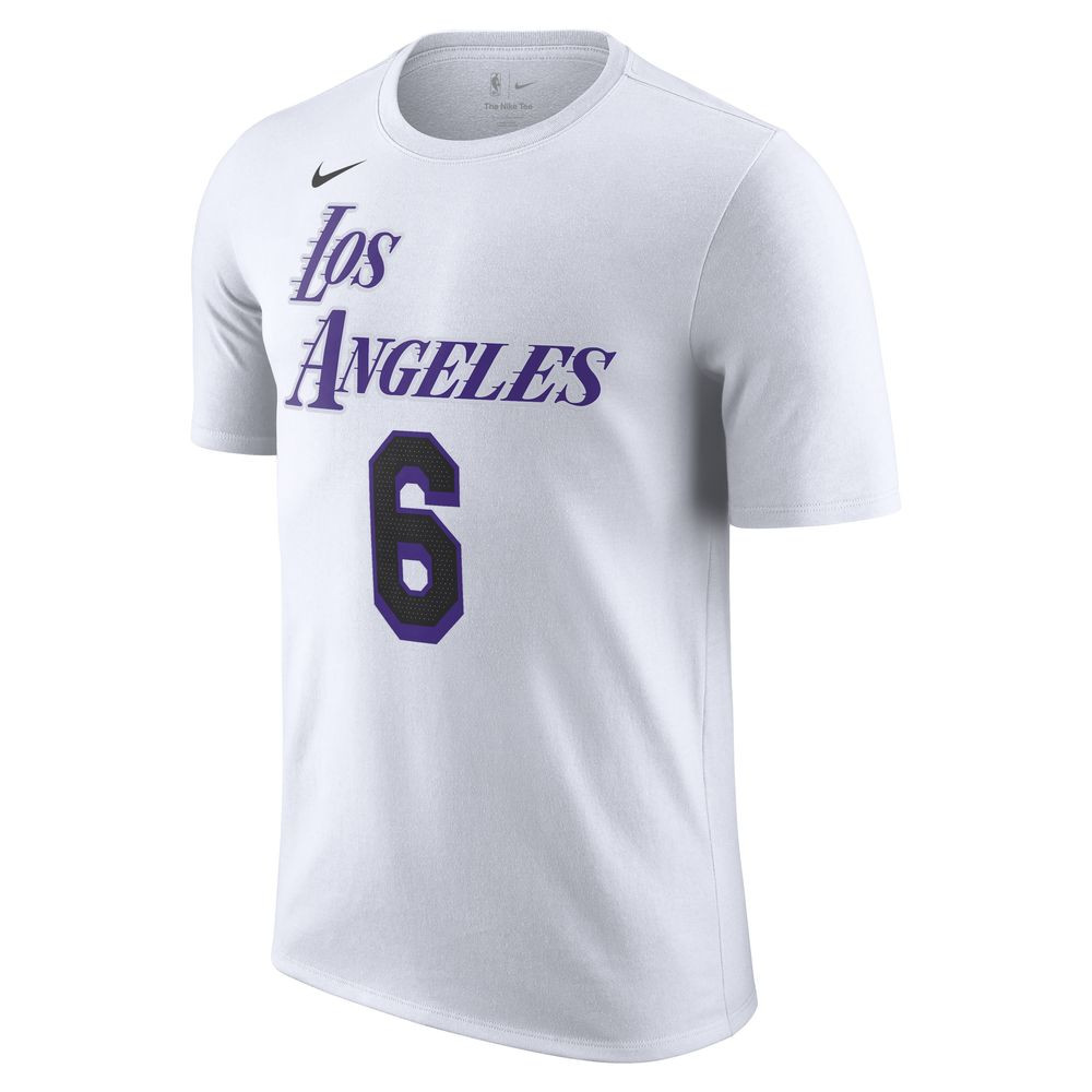 T-shirt NBA pour homme Nike Los Angeles Lakers City Edition - Blanc/James Lebron