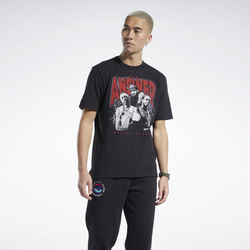 T-shirt de basketball à manches courtes pour homme Reebok Iverson Trio - Noir