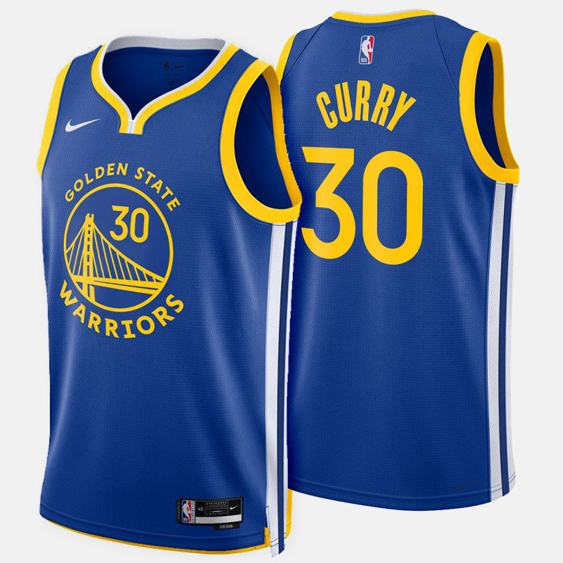 Maillot de basketball NBA pour homme Nike Golden State Warriors Swingman Icon 22 - Bleu jonc/Curry Stephen