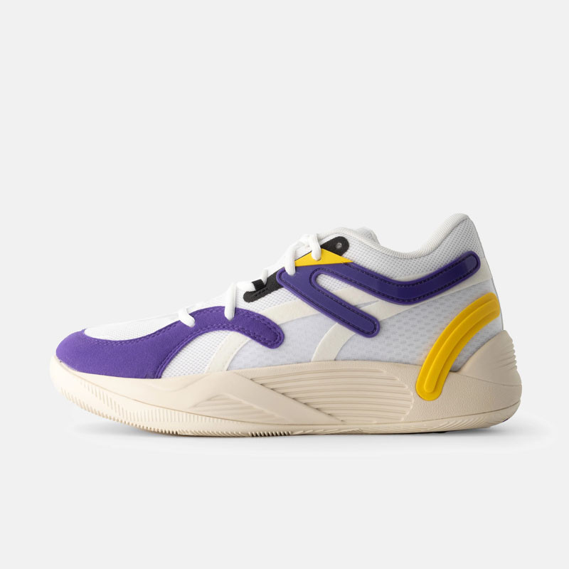 Chaussures de basketball pour homme Puma Trc Blaze Court - White/Spectra Yellow
