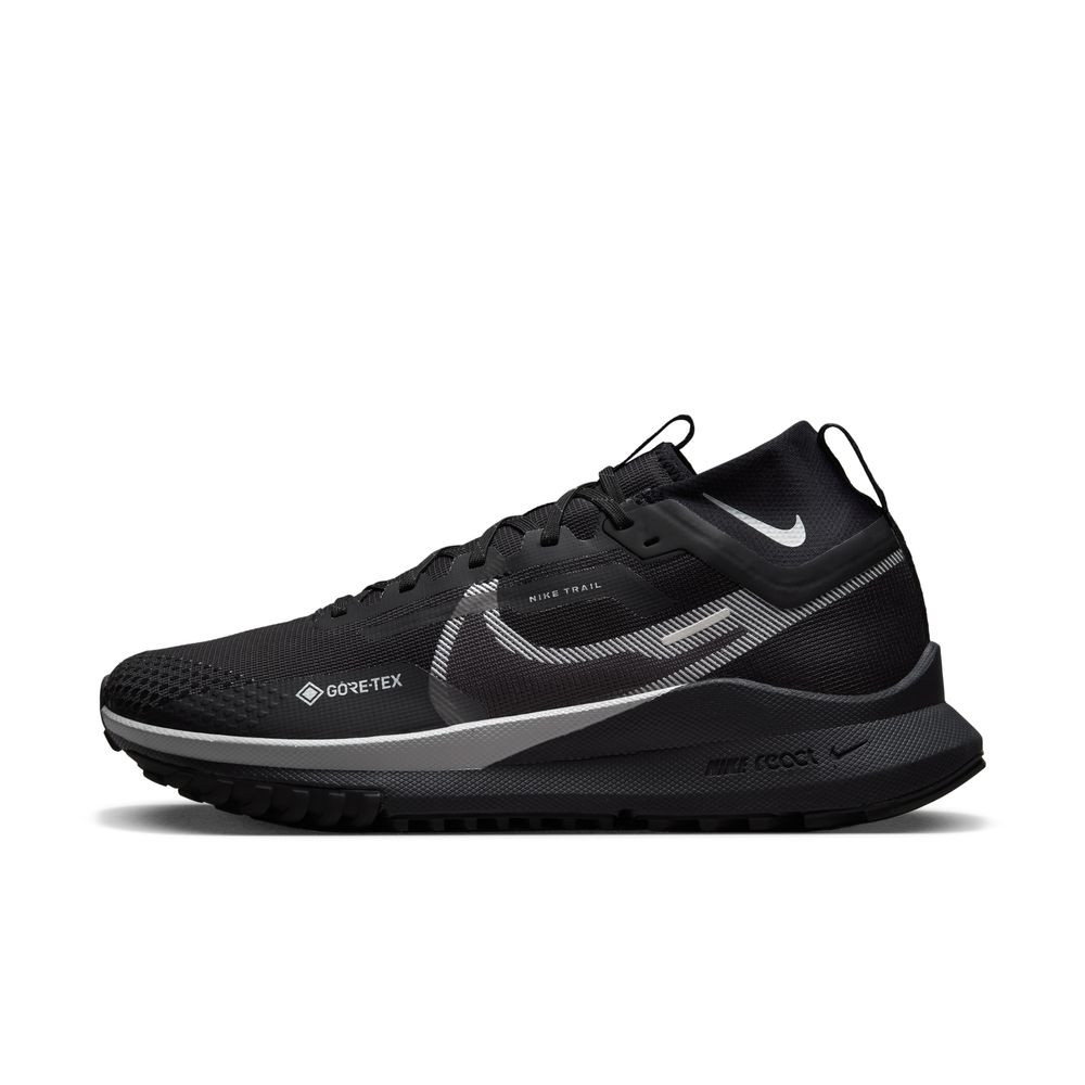 Chaussures de running sur sentier imperméables pour homme Nike React Pegasus Trail 4 GORE-TEX - Noir/Gris-Argent