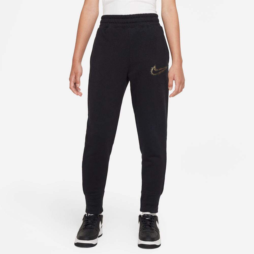 Pantalon en molleton pour grand enfant (fille) Nike Sportswear - Noir/Or Métallisé