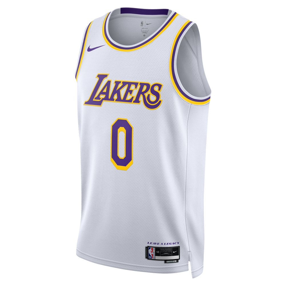 Maillot de basketball NBA pour homme Nike Los Angeles Lakers Swingman Association 22 - Blanc/Westbrook RSS