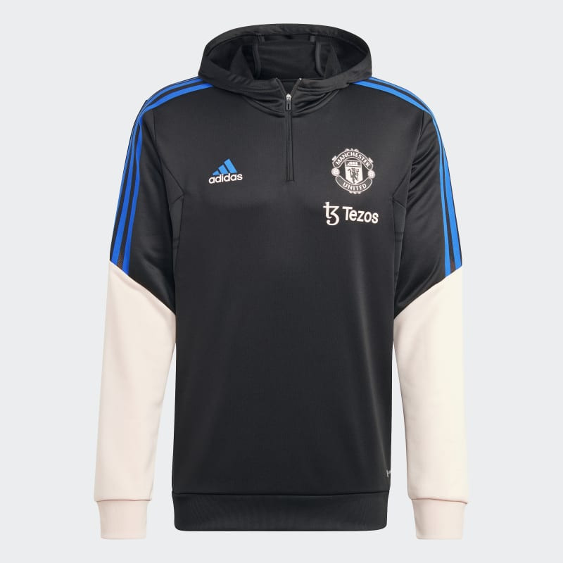 adidas Manchester United FC Condivo 22 Hooded Sweatshirt - Black/Ice Pink