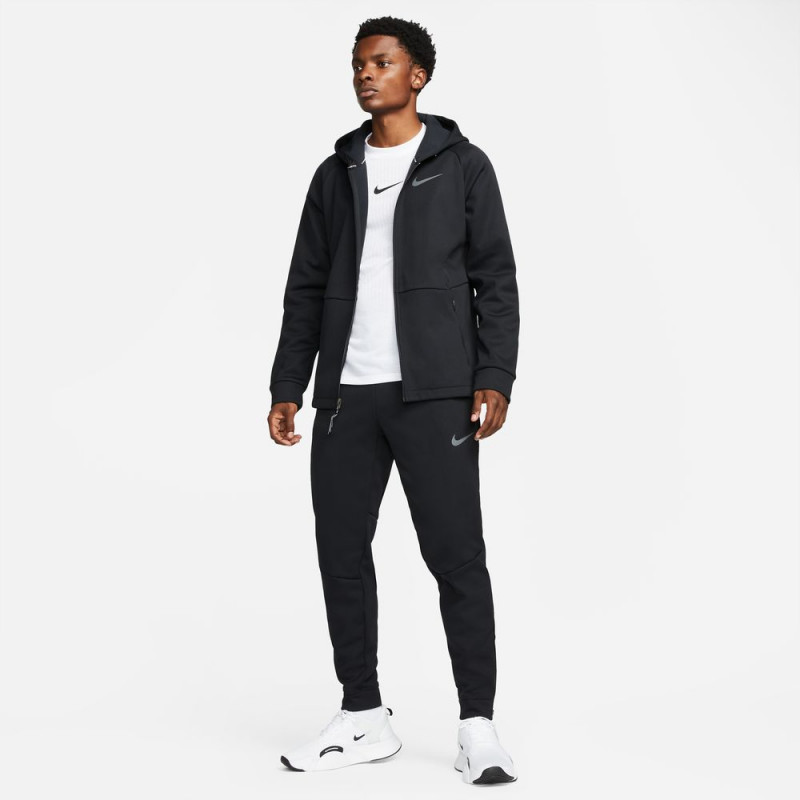 Nike Pro Therma-FIT Men's Full-Zip Hooded Jacket - Black/Black/Iron Gray