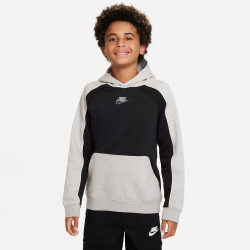 Nike Sportswear Big Kids Hoodie (Boys) - Lt Smoke Grey/Black/White/White - DX5078-060