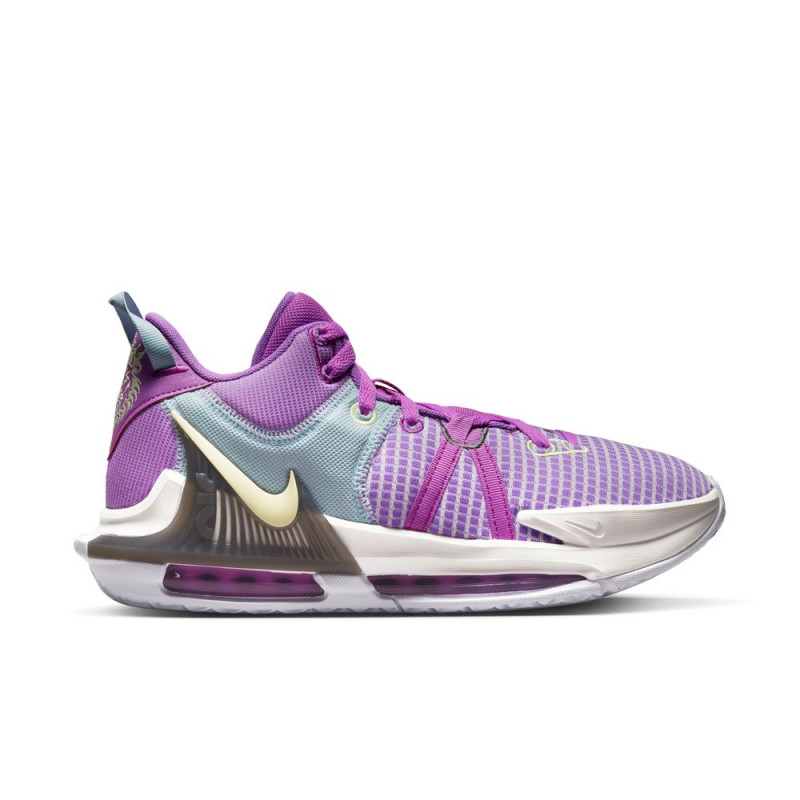 Nike LeBron Witness 7 Basketball Shoes - Fuchsia Dream/Citron Tint-Sail-White