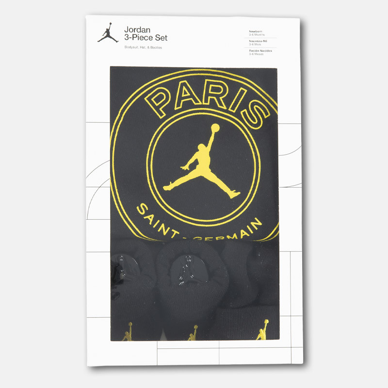 Jordan Paris Saint-Germain Fourth Baby Three-Piece Set (0-12 Months) - Black/Yellow