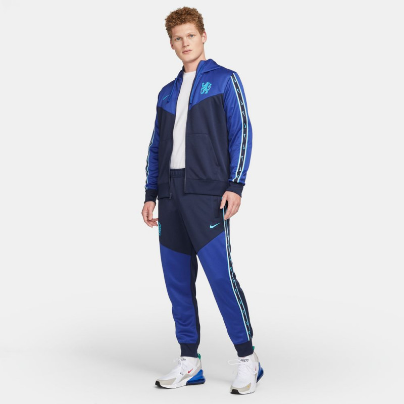 Nike Chelsea FC Repeat Men's Full-Zip Hoodie - College Navy/Rush Blue/Chlorine Blue