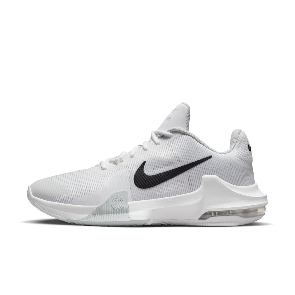 Chaussures de basket-ball Nike Air Max Impact 4 - Blanc/Noir-Pure Platinum