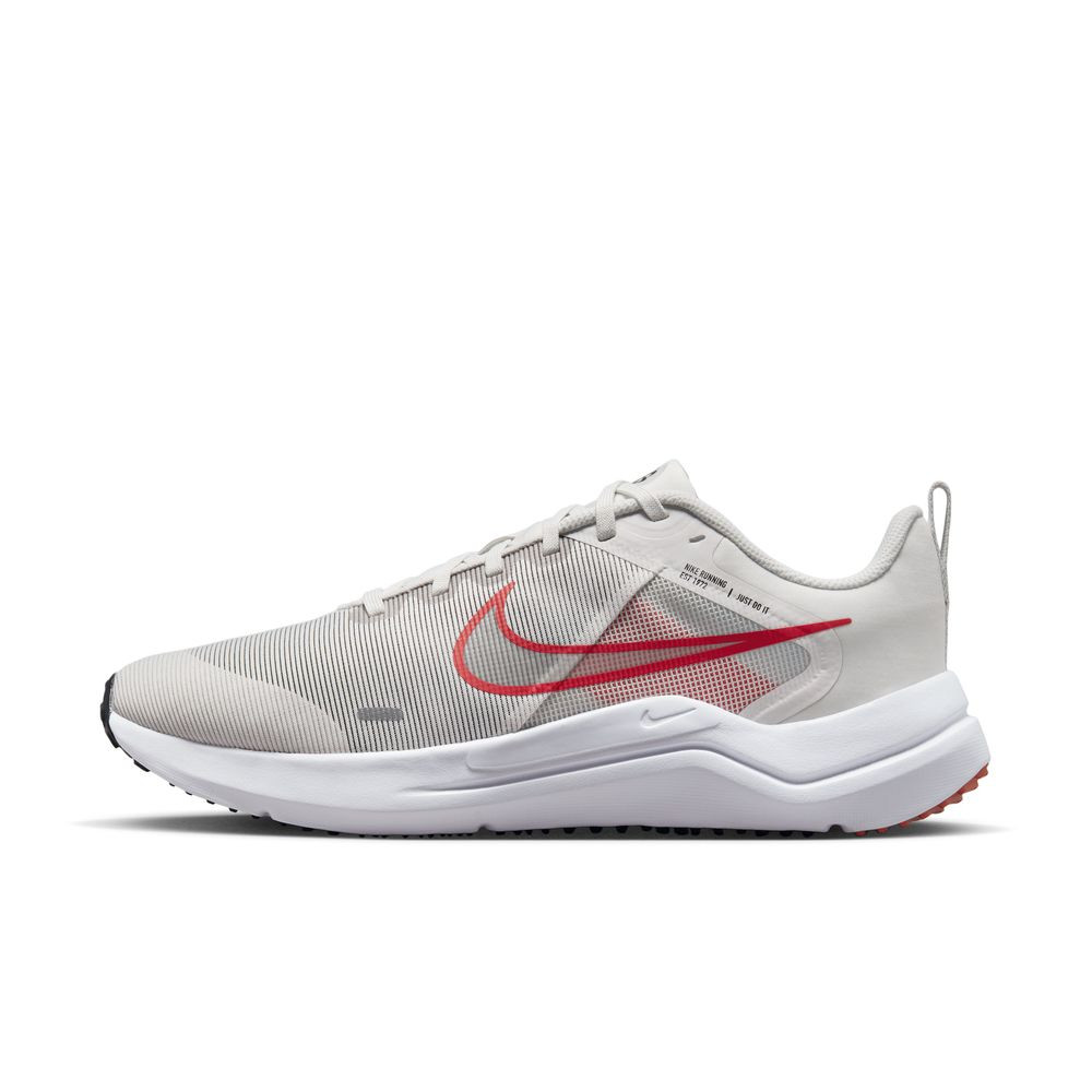 Chaussures de running sur route pour homme Nike Downshifter 12 - Teinte Platine/Lt Crimson-Noir-Blanc