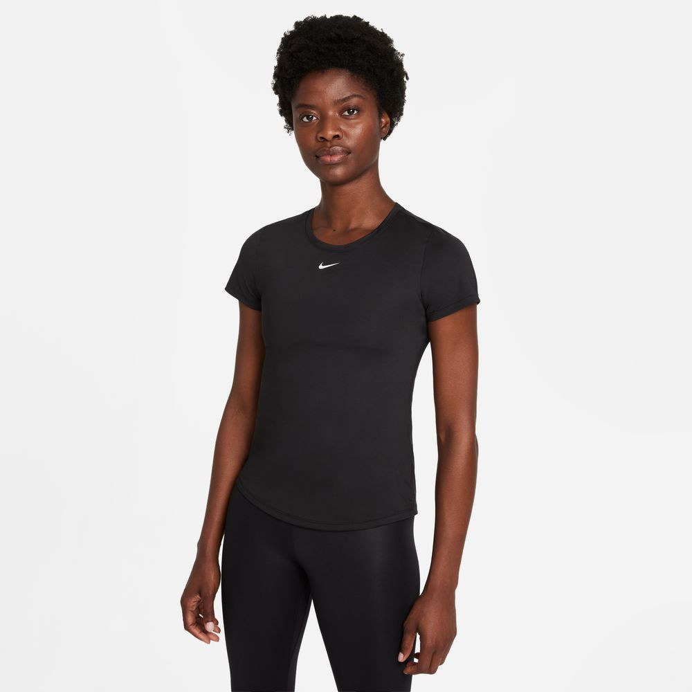 Haut à manches courtes coupe slim pour femme Nike Dri-FIT One - Noir/Blanc