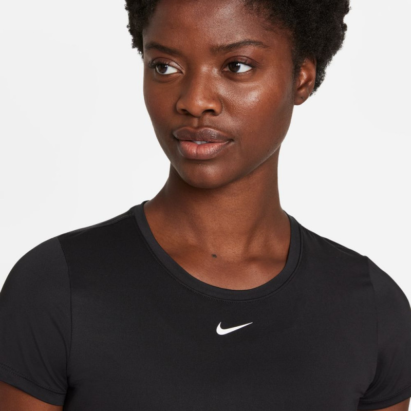 Nike Dri-FIT One Women's Slim Fit Short-Sleeve Top - Black/White