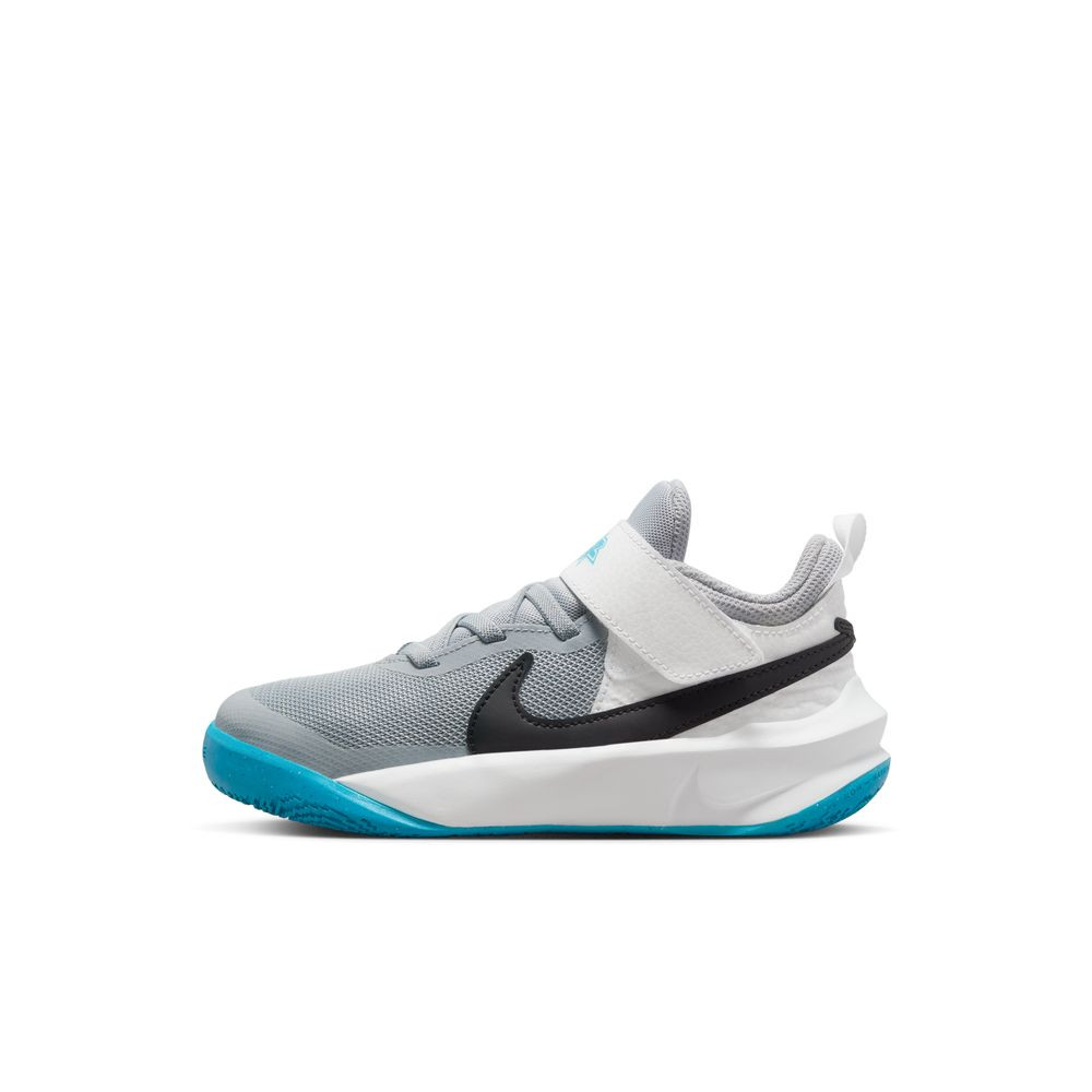 Chaussures pour petits enfants Nike Team Hustle D 10 - Blanc/Noir-Loup Gris-Bleu Eclair
