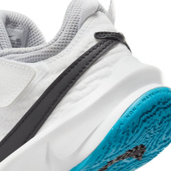 Nike Team Hustle D 10 Kids' Patits Shoes - White/Black-Wolf Grey-Lightning Blue - CW6736-104