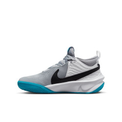 Nike Team Hustle D 10 children's basketball shoes - White/Black-Wolf Grey-Lightning Blue