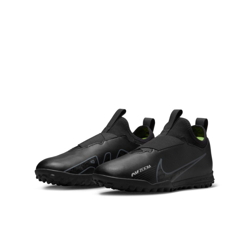 Nike Jr. Zoom Mercurial Vapor 15 Academy TF Kids' Turf Football Boots - Black/Dk Smoke Grey-Summit White-Volt