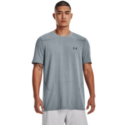 T-shirt homme Under Armour Seamless Grid - Harbor Blue/Downpour Gray - 1376921-465