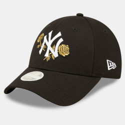 Casquette Officielle ajustable New Era 9FORTY New York Yankees MLB Floral Metallic Noir pour femme. 60298688