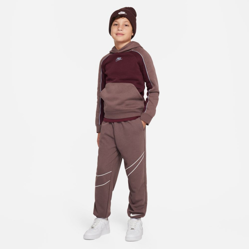 Nike Sportswear Big Kids' Oversized Pants - Plum Eclipse/White