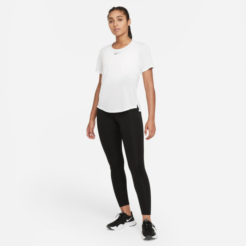Nike Dri-FIT One Women's Standard-Fit Short-Sleeve Top - White Black